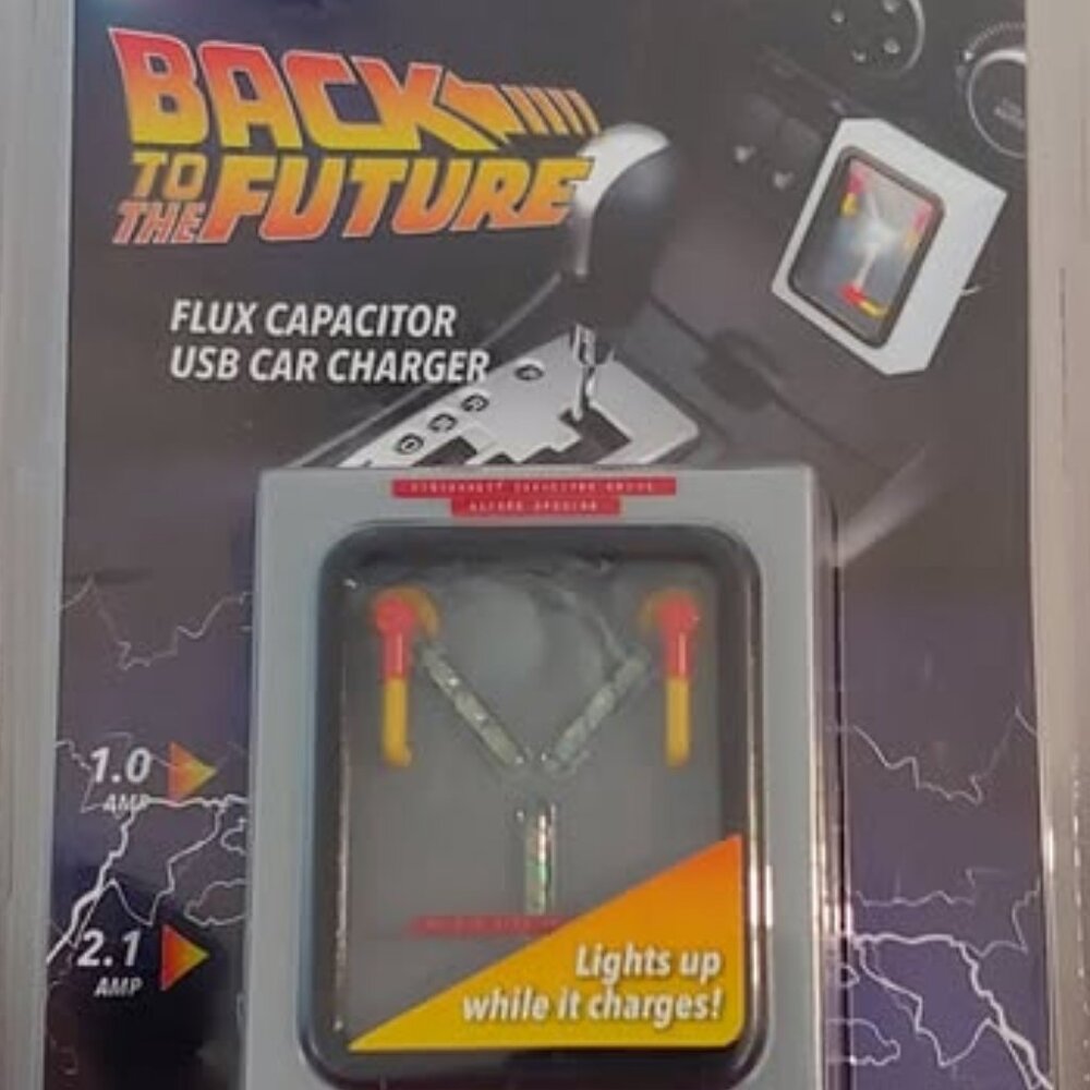 2014 BACK TO THE FUTURE, FLUX CAPACITOR, USB CAR CHARGER, MINT IN THE PACKAGE!!!